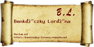 Benkóczky Loréna névjegykártya